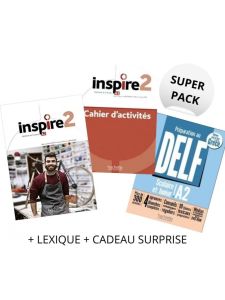 SUPER PACK INSPIRE 2 (Livre de l' eleve + Cahier d' Activitates  + LEXIQUE + CADEAU SURPRISE + DELF SCOLAIRE & JUNIOR A2)