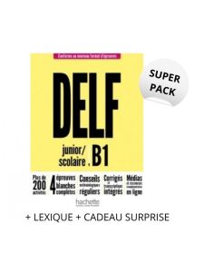 SUPER PACK DELF SCOLAIRE & JUNIOR B1 NOUVEAU FORMAT (+ LEXIQUE + CADEAU SURPRISE)
