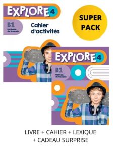 SUPER PACK EXPLORE 4  (Livre de l' eleve + Cahier d' Activitates + LEXIQUE + CADEAU SURPRISE)