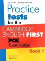 CAMBRIDGE ENGLISH FIRST PRACTICE TESTS 1 STUDENT'S BOOK (2015)
